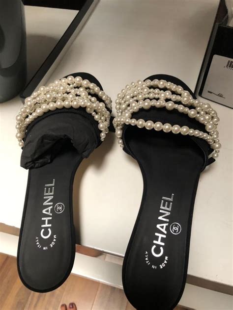 chanel pearl sandals replica|chanel clear slide sandals.